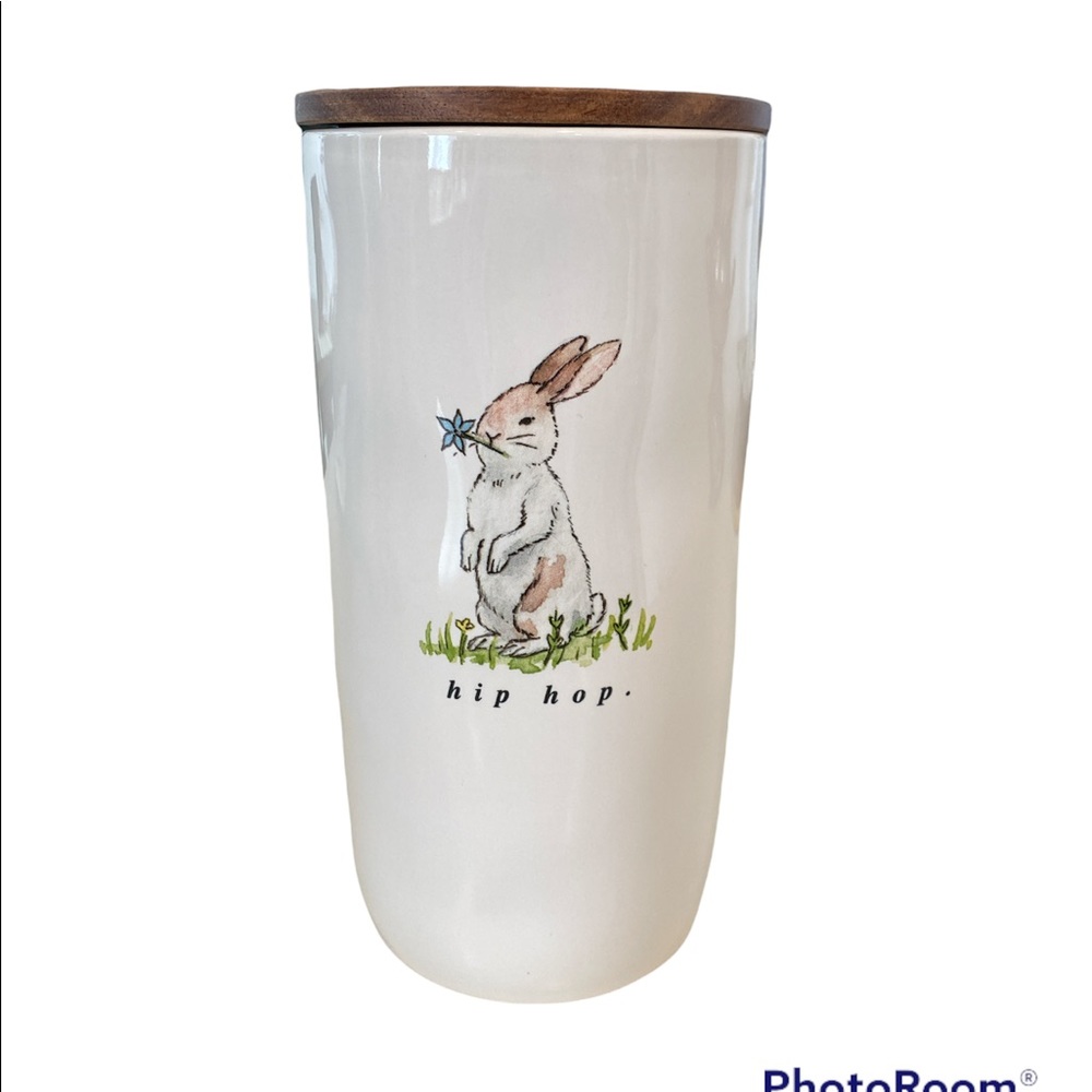 Rae dunn hip hop bunny cellar canister